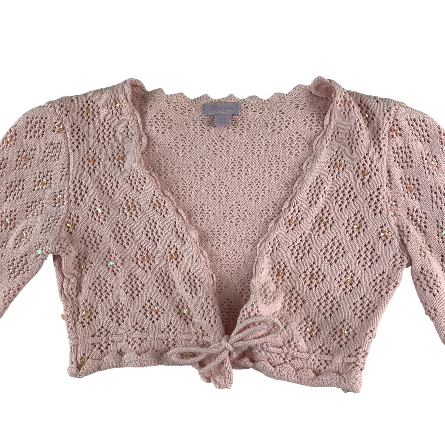 Monsoon Cardigan 6-8 years pink knitwear v neck cropped bolero cotton