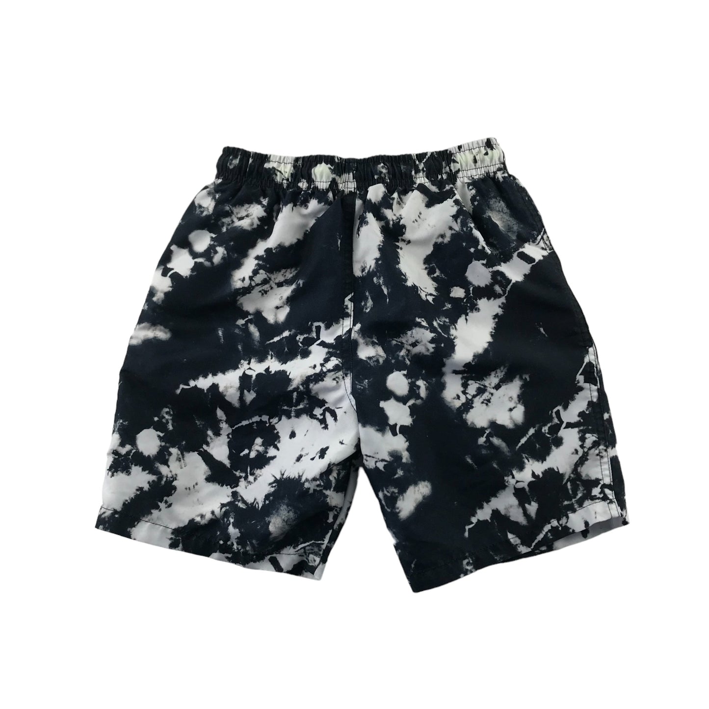 Primark swim trunks 8-9 black and white graphic print