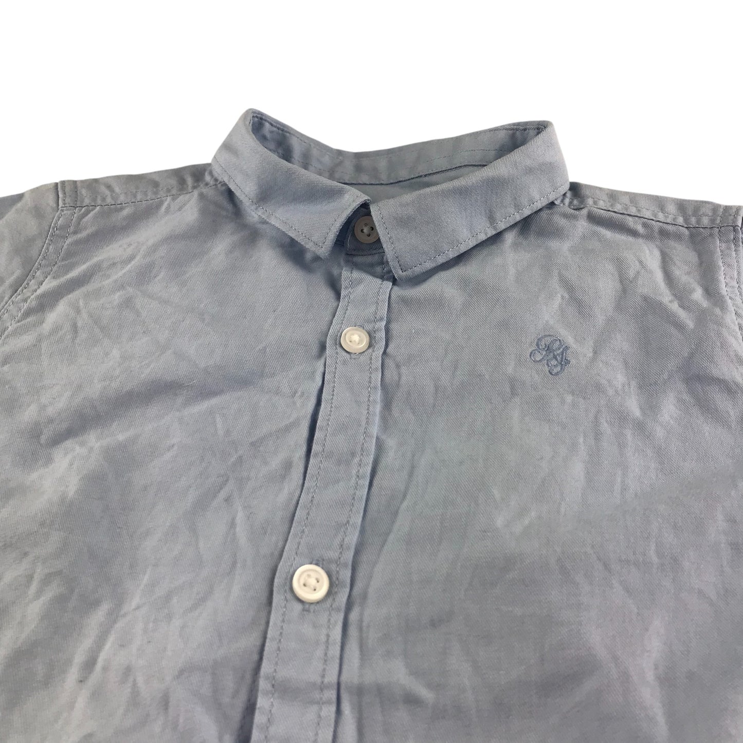 River Island shirt 4-5 years blue plain button up cotton