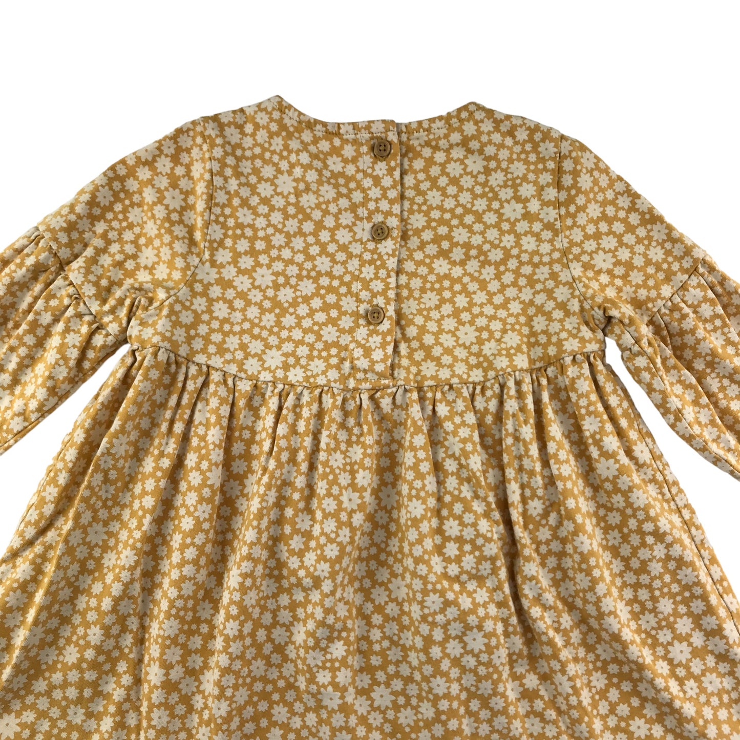 M&S Dress Age 4 Yellow Floral  Cotton