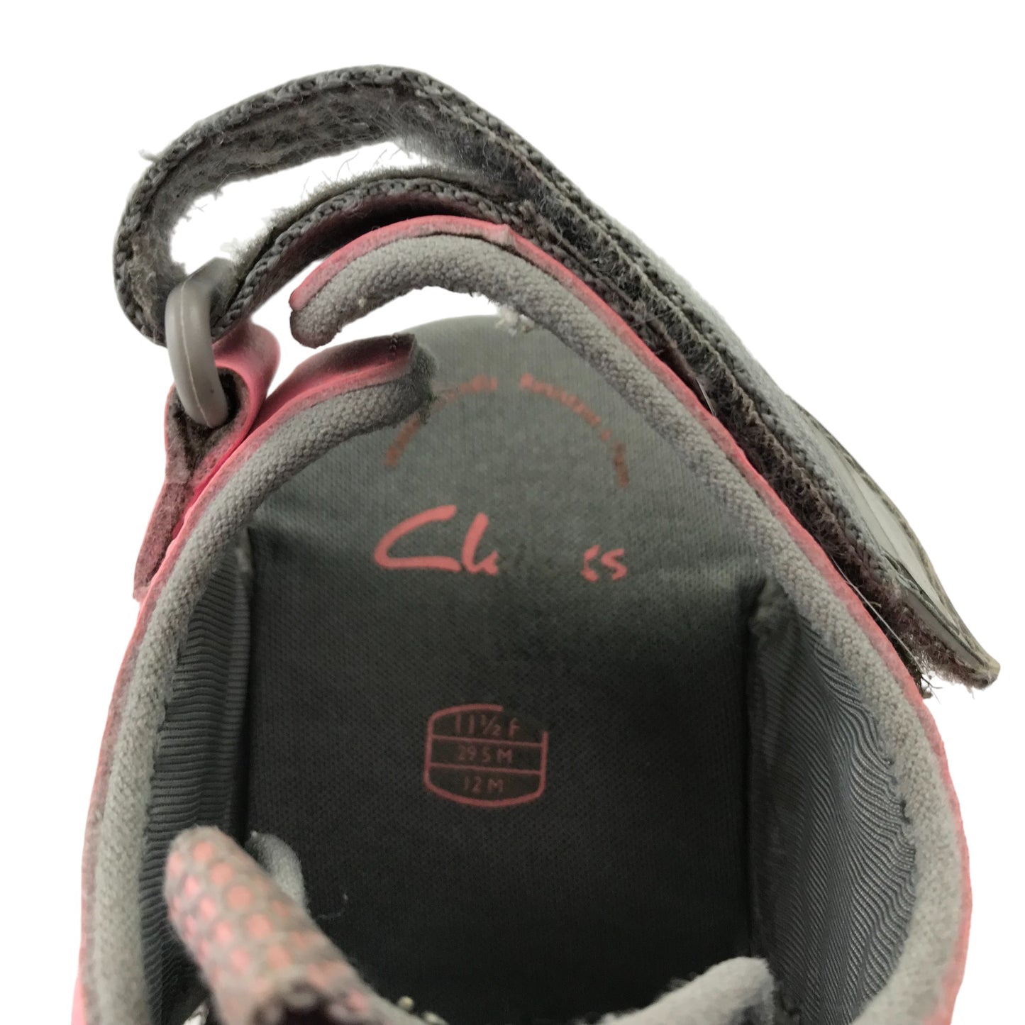 Clarks Sandals Shoe Size 11.5 Junior Grey and Pink with Straps