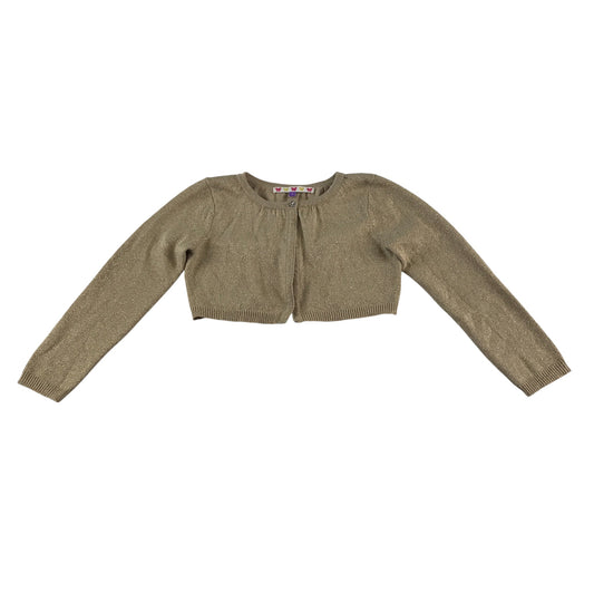 John Lewis Cardigan 5-6 years gold knitwear glittery cropped bolero
