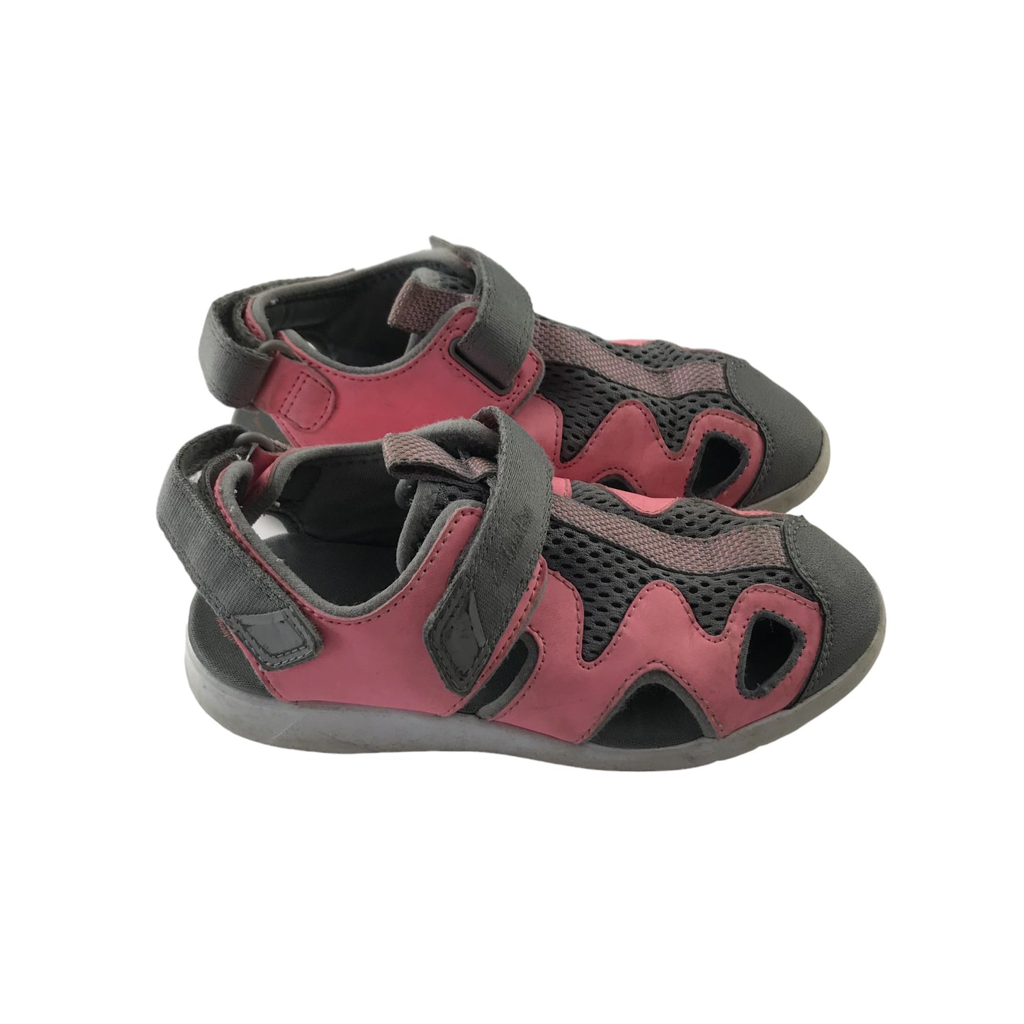 Clarks Sandals Shoe Size 11.5 Junior Grey and Pink with Straps