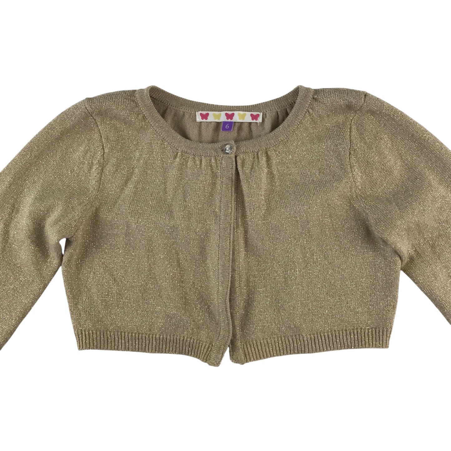 John Lewis Cardigan 5-6 years gold knitwear glittery cropped bolero