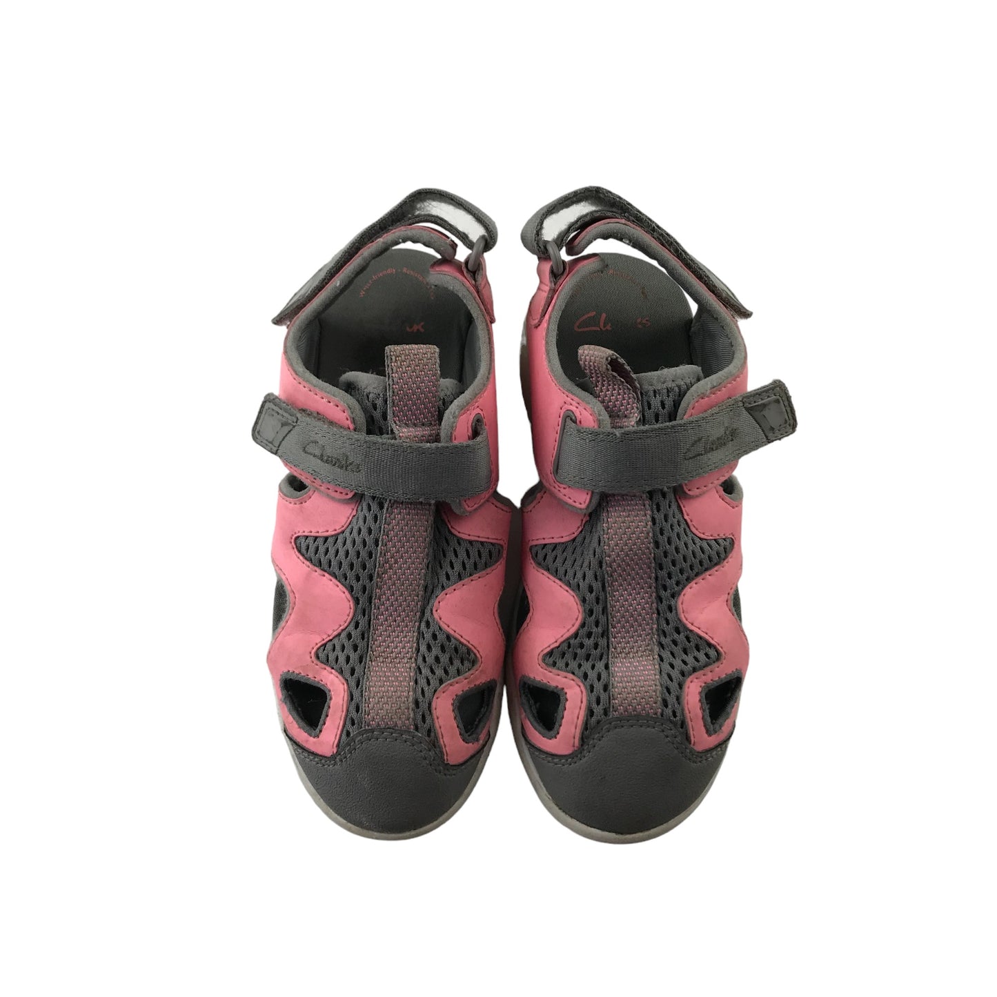 Clarks Sandals Shoe Size 11.5 Junior Grey and Pink with Straps