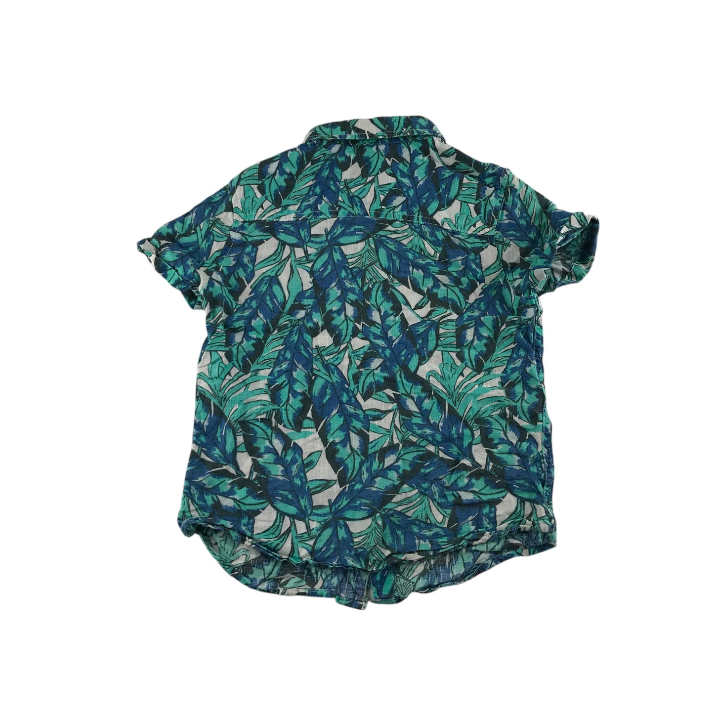 M&S shirt 5-6 years green and blue floral design