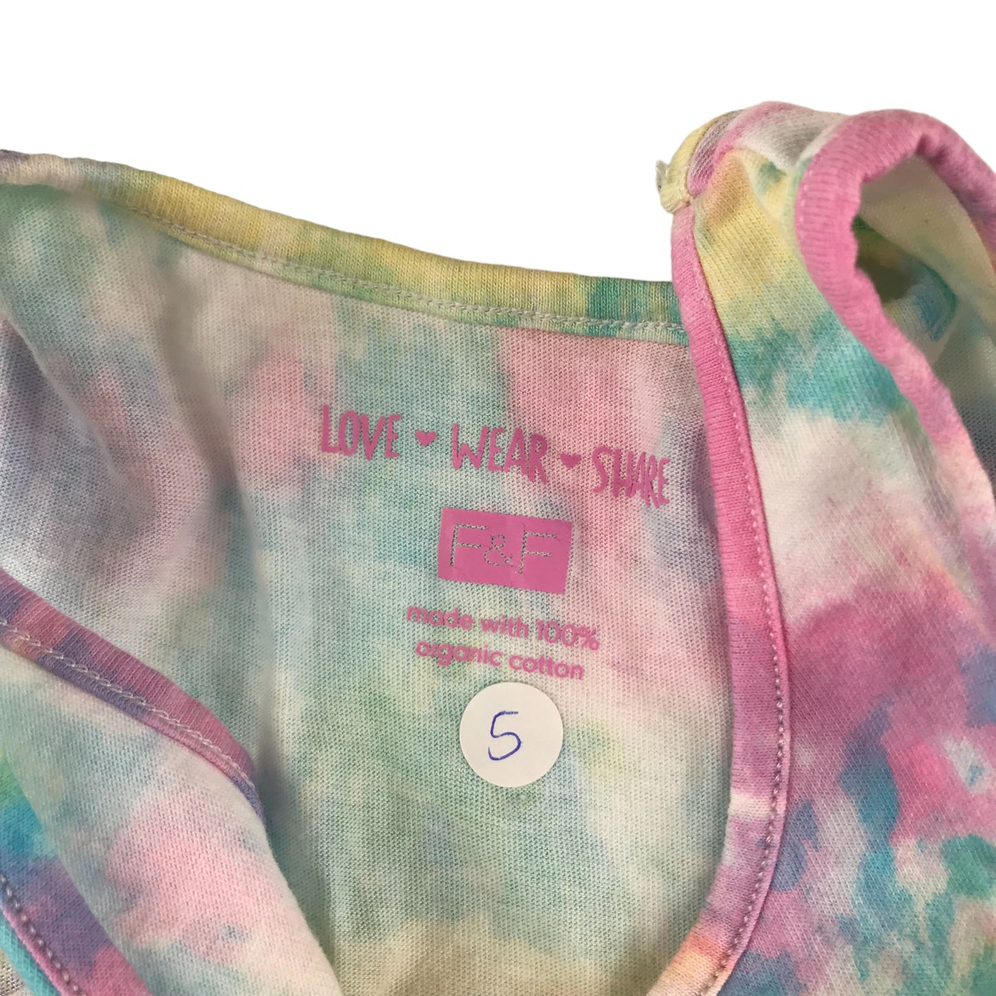 F&F Dress Age 5 Multicoloured Tie-Dye Cotton