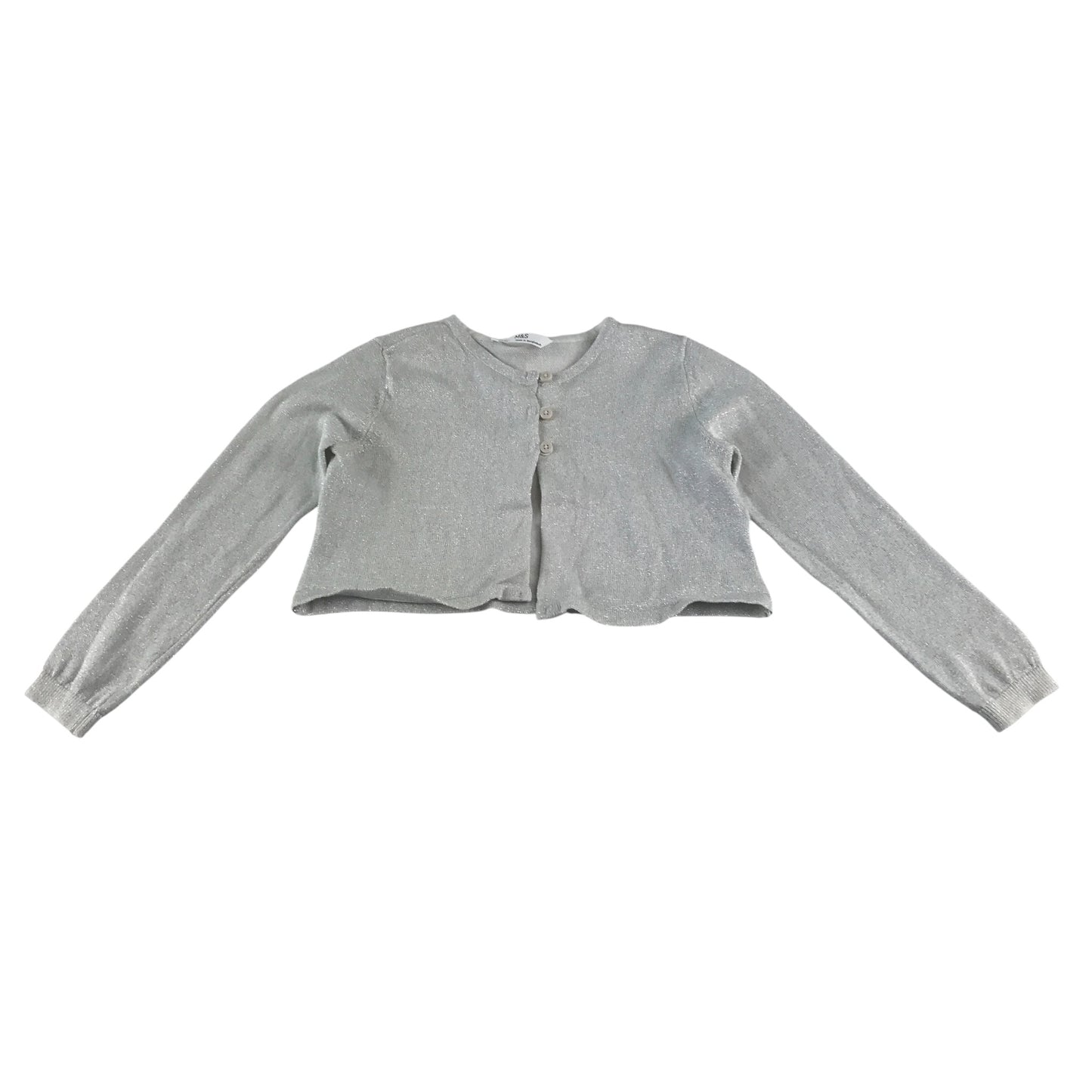 M&S Cardigan 5-6 years silver knitwear cropped bolero