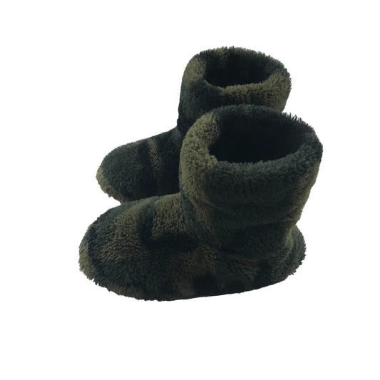 Chatterbox Slippers Shoe Size 1 Green Camo Ankle High