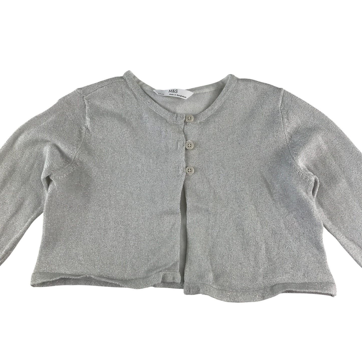 M&S Cardigan 5-6 years silver knitwear cropped bolero