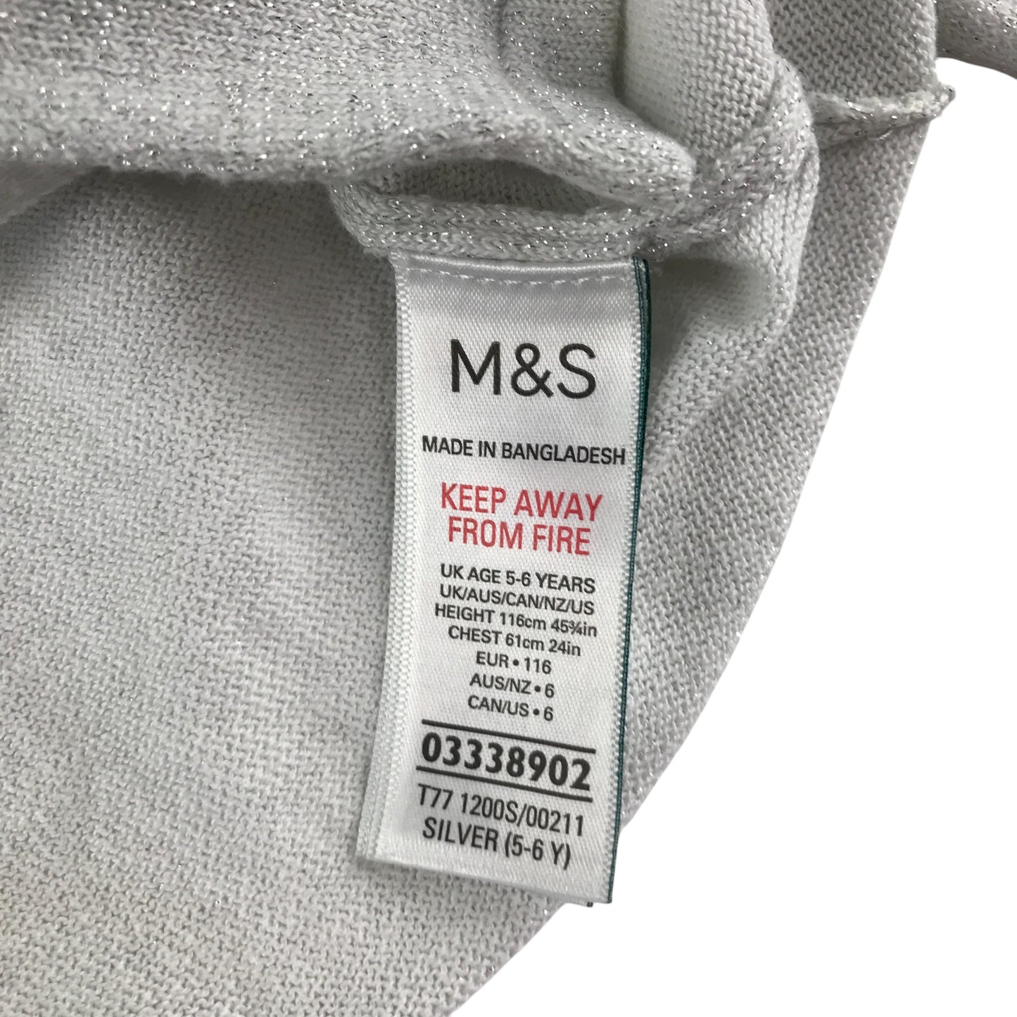 M&S Cardigan 5-6 years silver knitwear cropped bolero