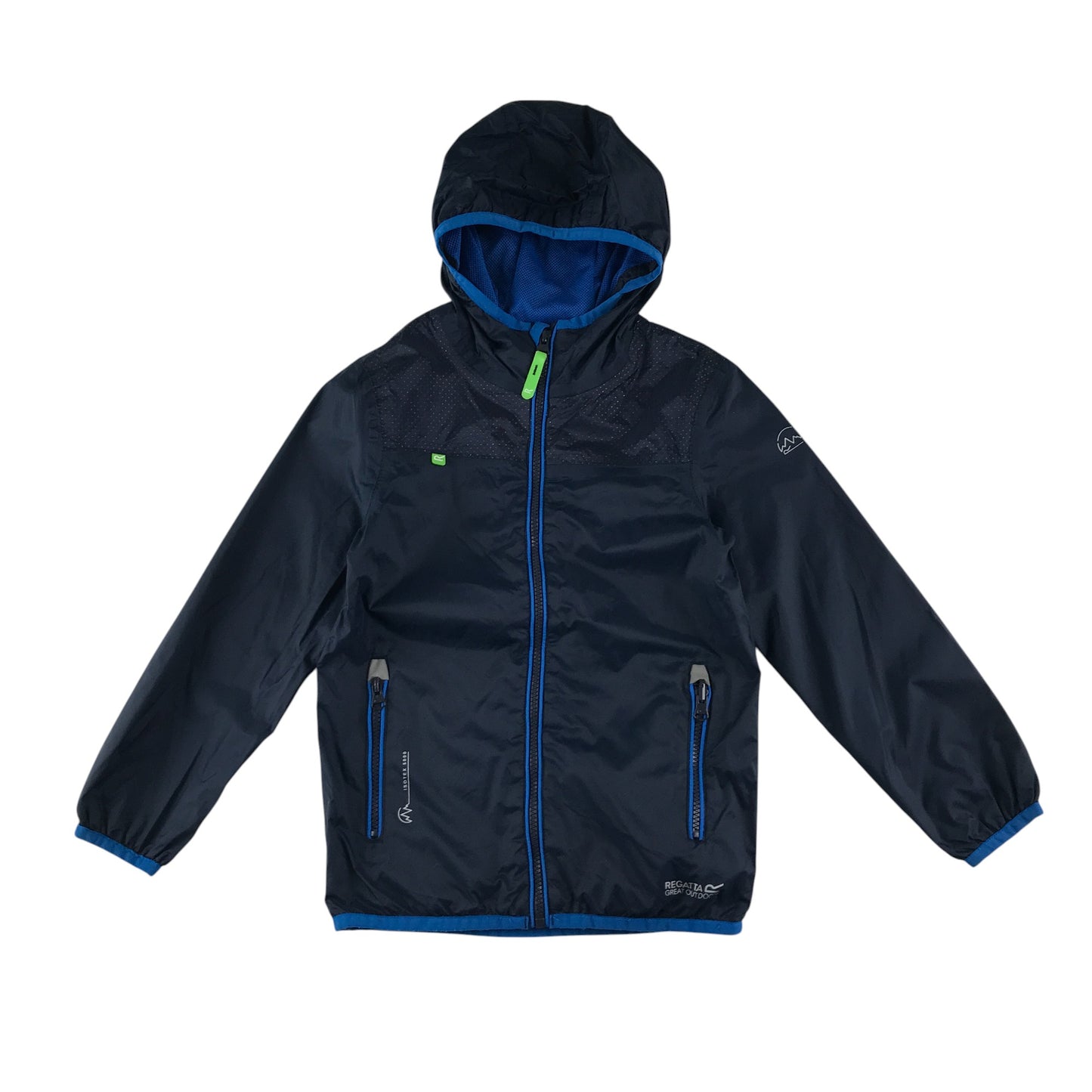 Regatta light jacket 7-8 years navy plain with light blue detailing mesh lining