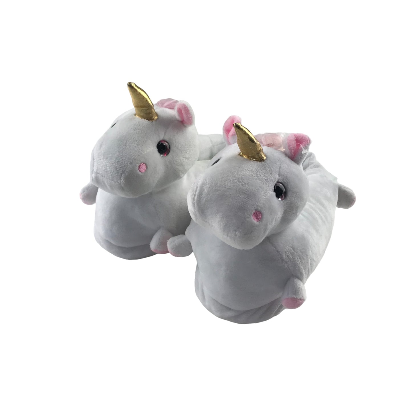 Addcore Slippers Shoe Size 1 White Unicorn with Gold Horn