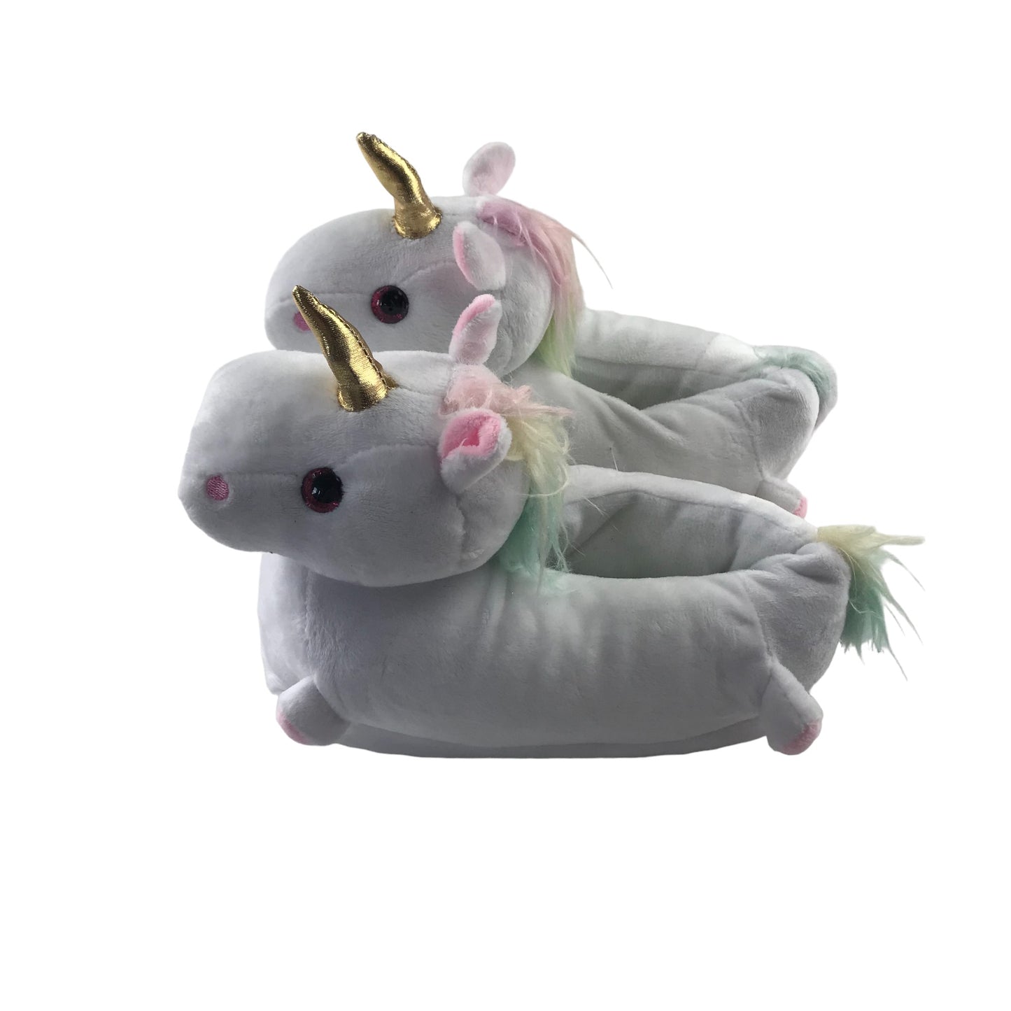 Addcore Slippers Shoe Size 1 White Unicorn with Gold Horn