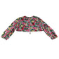 Poeme Cardigan 5-6 years white bolero cropped floral graphic cotton