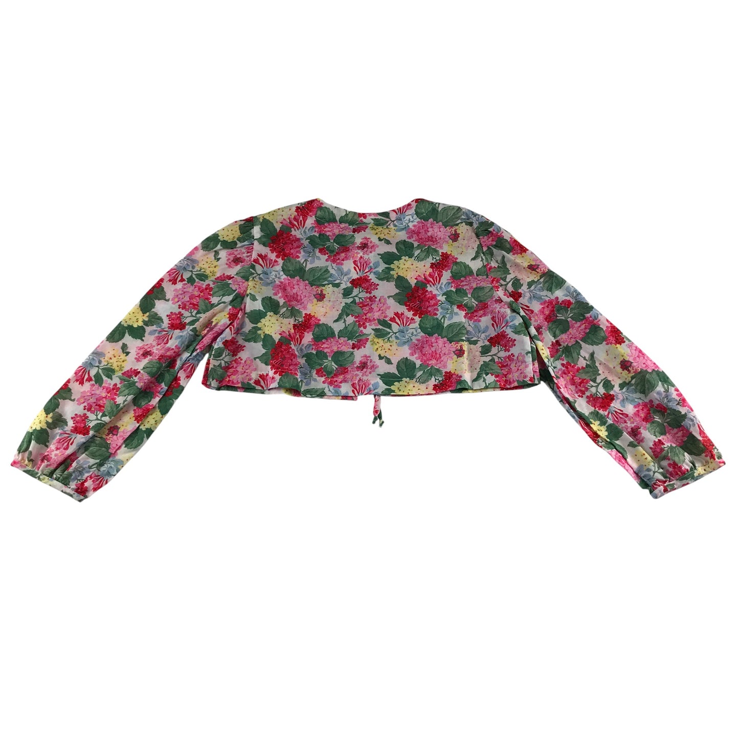 Poeme Cardigan 5-6 years white bolero cropped floral graphic cotton