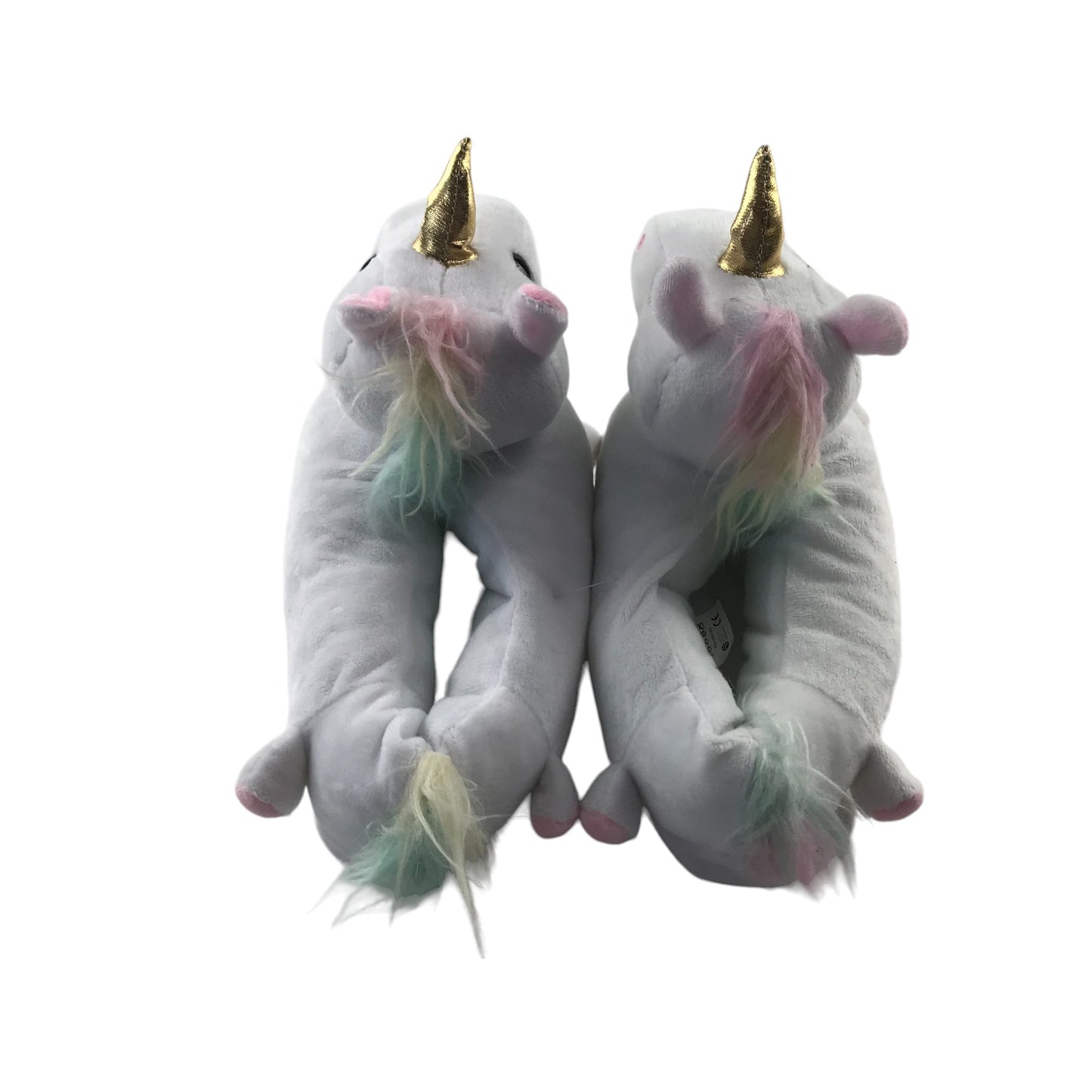 Addcore Slippers Shoe Size 1 White Unicorn with Gold Horn