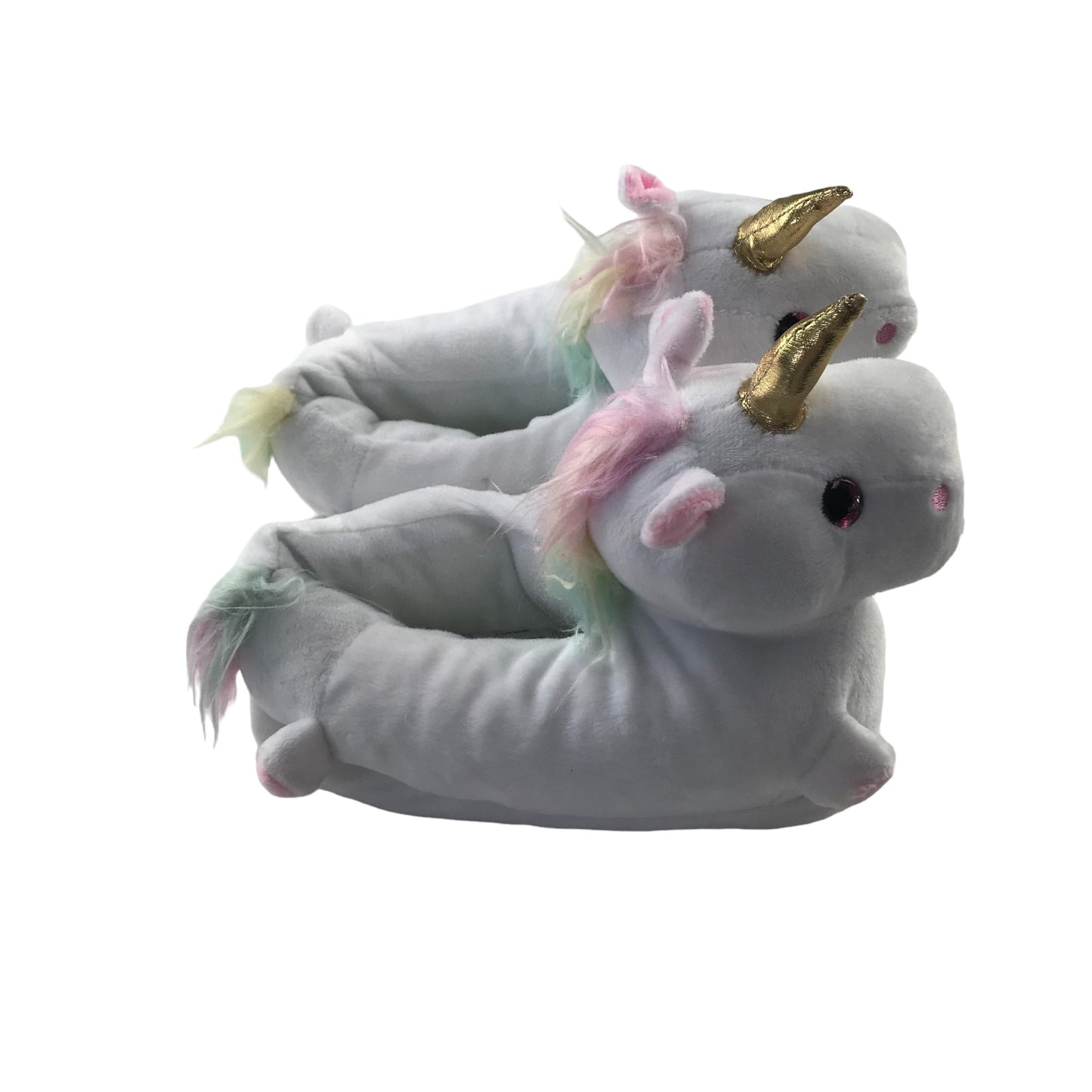 Addcore Slippers Shoe Size 1 White Unicorn with Gold Horn