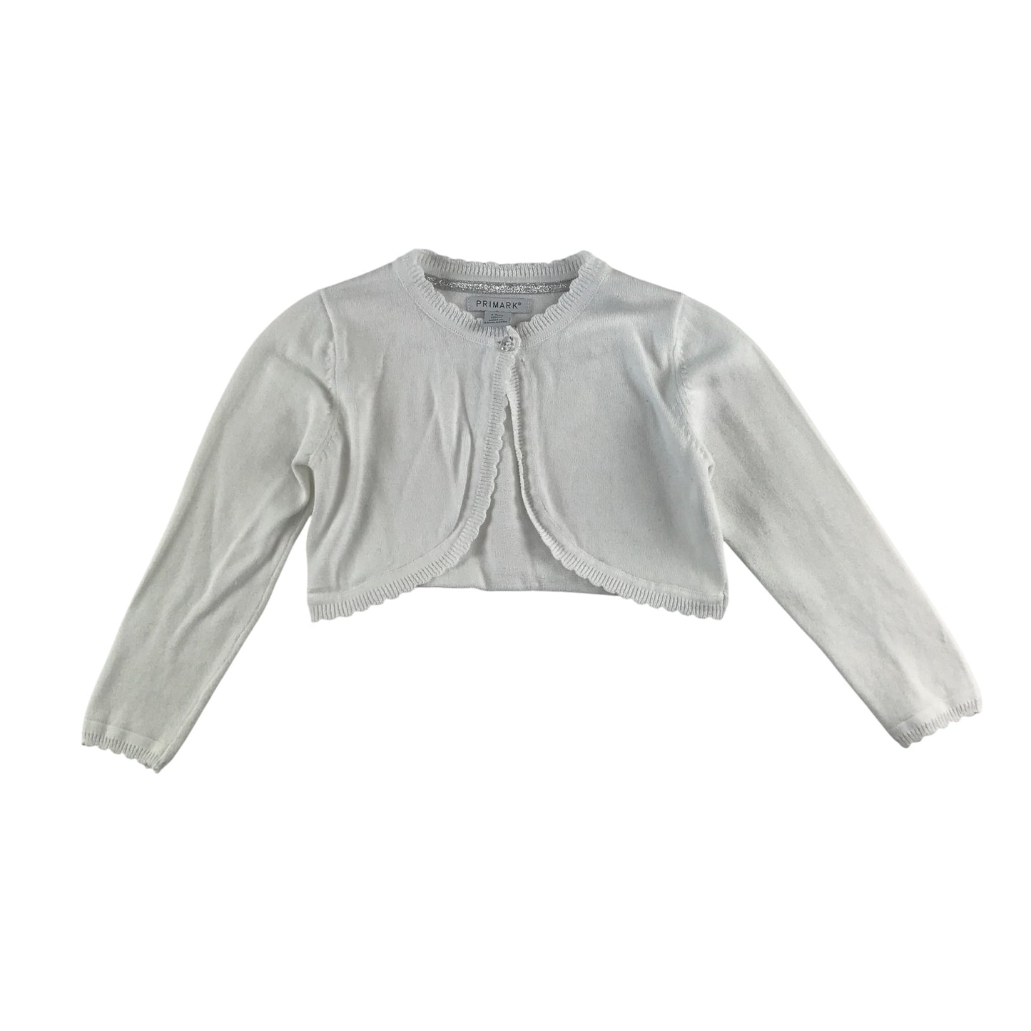 Primark Cardigan 4-5 years white scalloped bolero cropped