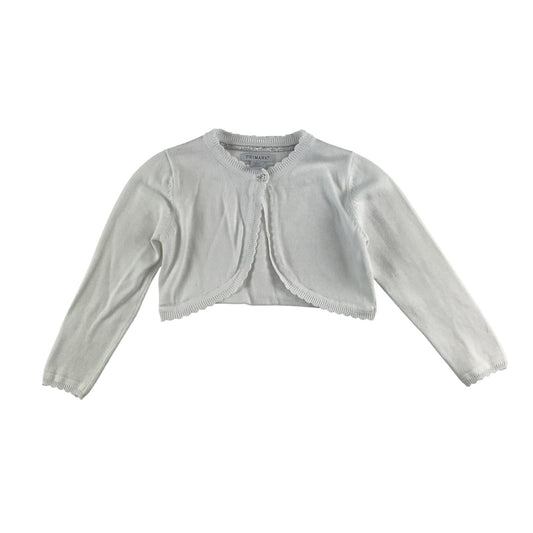 Primark Cardigan 4-5 years white scalloped bolero cropped