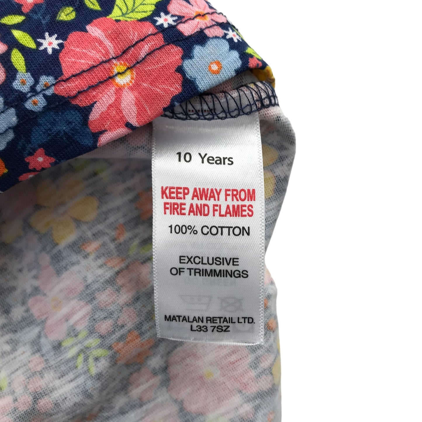 Matalan Dress Age 10 Multicoloured Floral Cotton