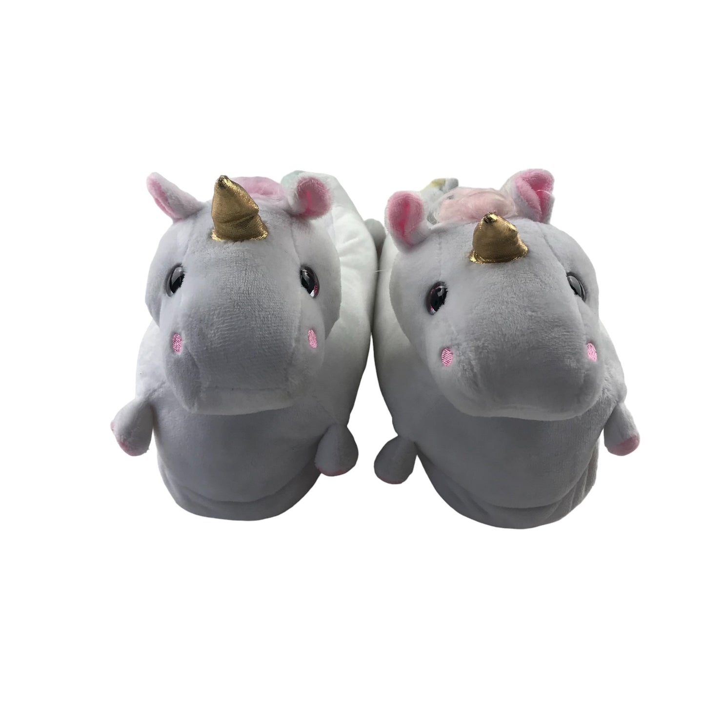 Addcore Slippers Shoe Size 1 White Unicorn with Gold Horn