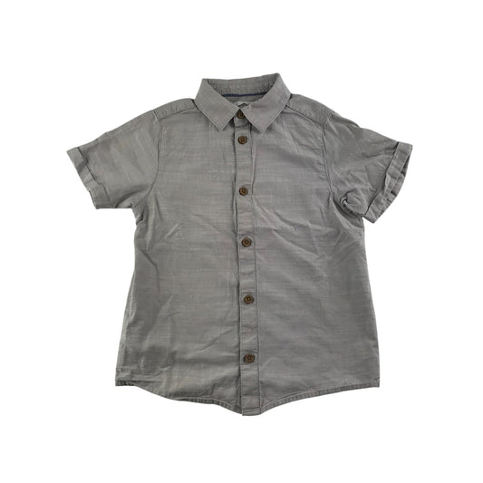 Matalan shirt 5-6 years grey plain button up cotton