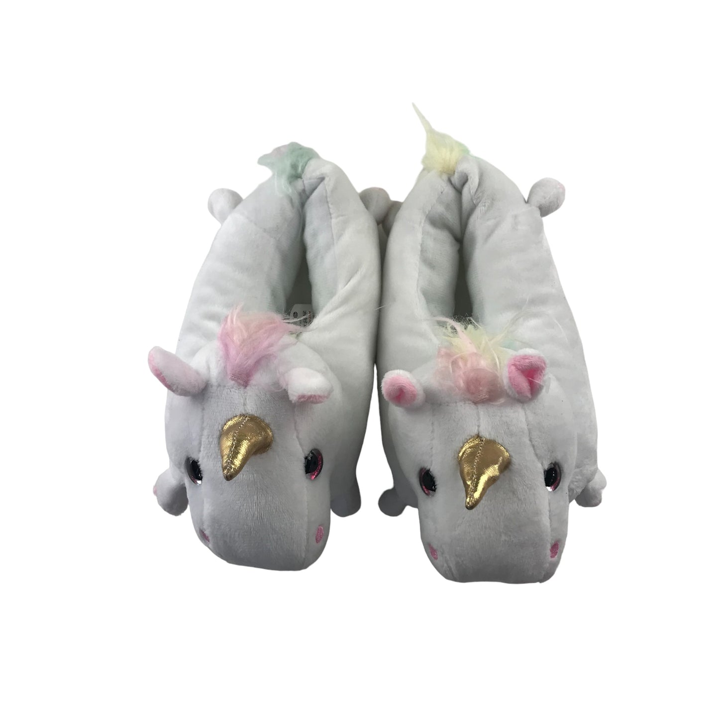 Addcore Slippers Shoe Size 1 White Unicorn with Gold Horn