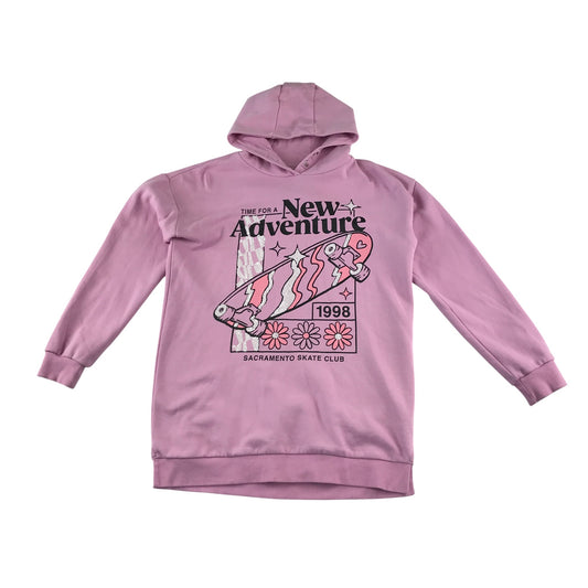 F&F hoodie 13-14 years pink skateboard design print pull-over