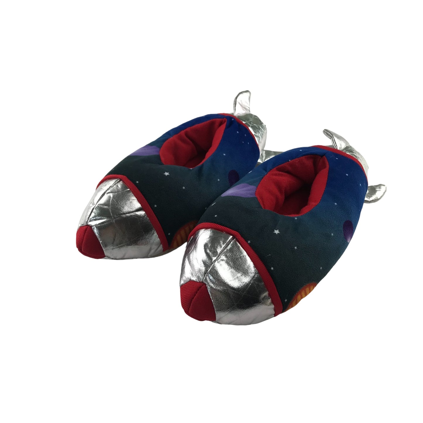 Slippers Shoe Size 1 Blue Red and Sliver Rocket ship