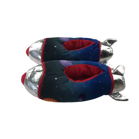 Slippers Shoe Size 1 Blue Red and Sliver Rocket ship