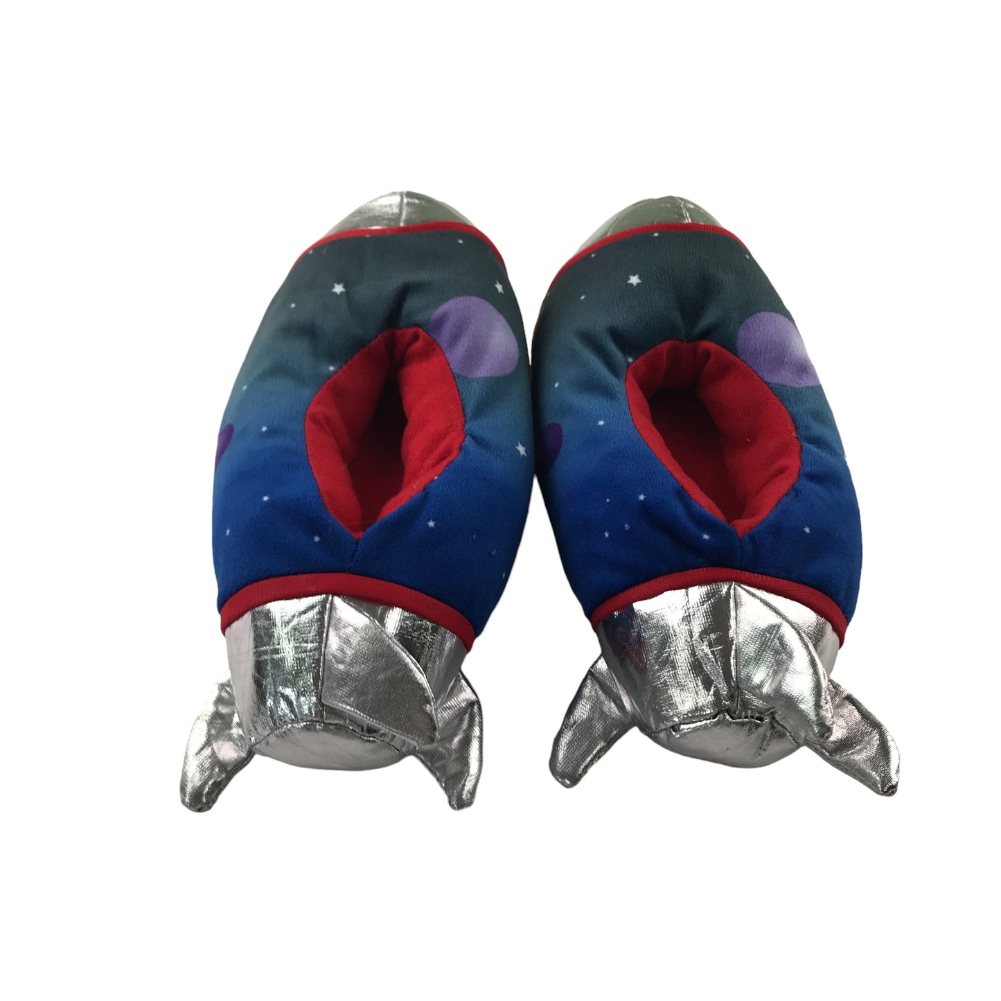 Slippers Shoe Size 1 Blue Red and Sliver Rocket ship