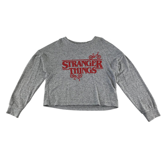 Primark Pyjamas Sweater women's S grey Netflix Stranger Things cropped