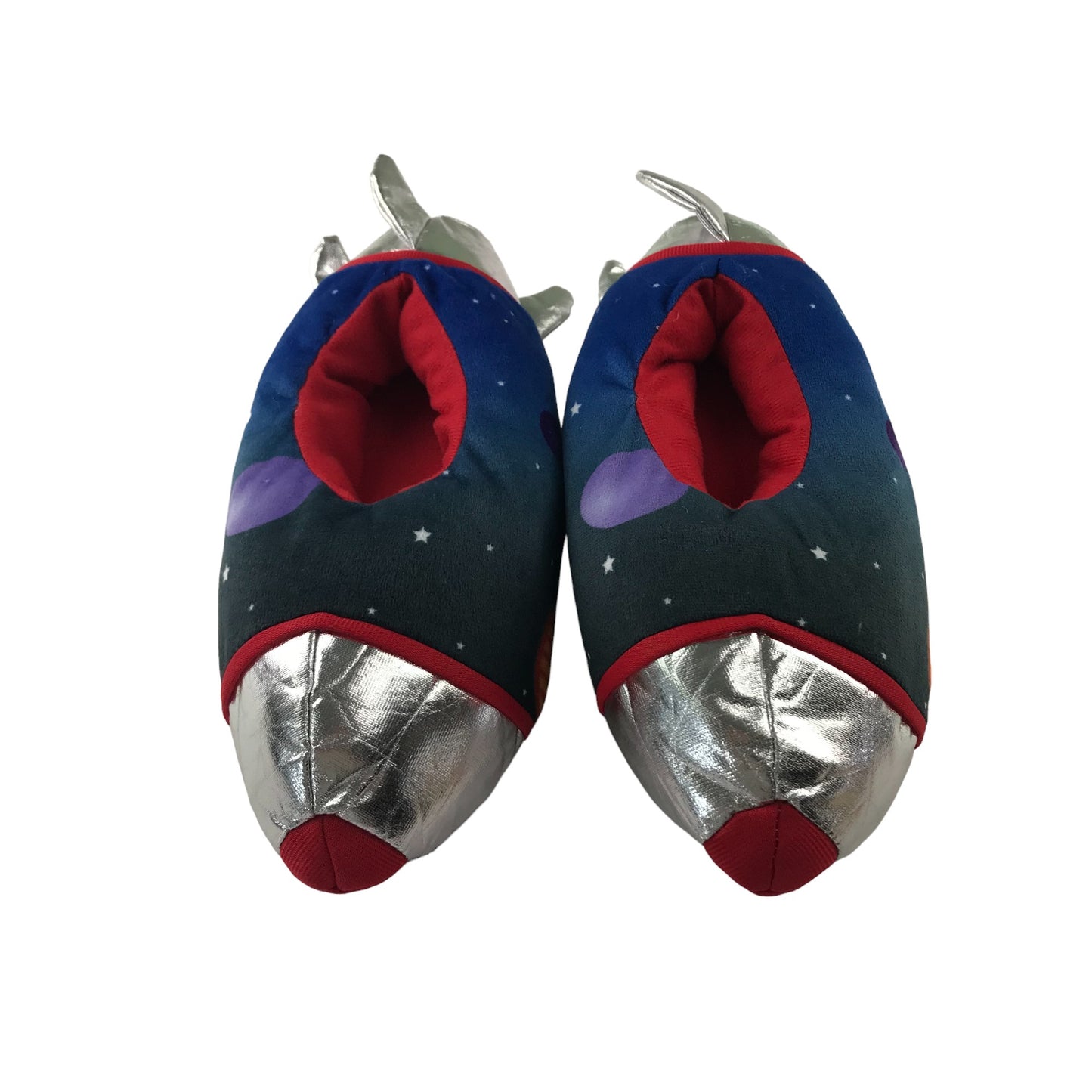 Slippers Shoe Size 1 Blue Red and Sliver Rocket ship