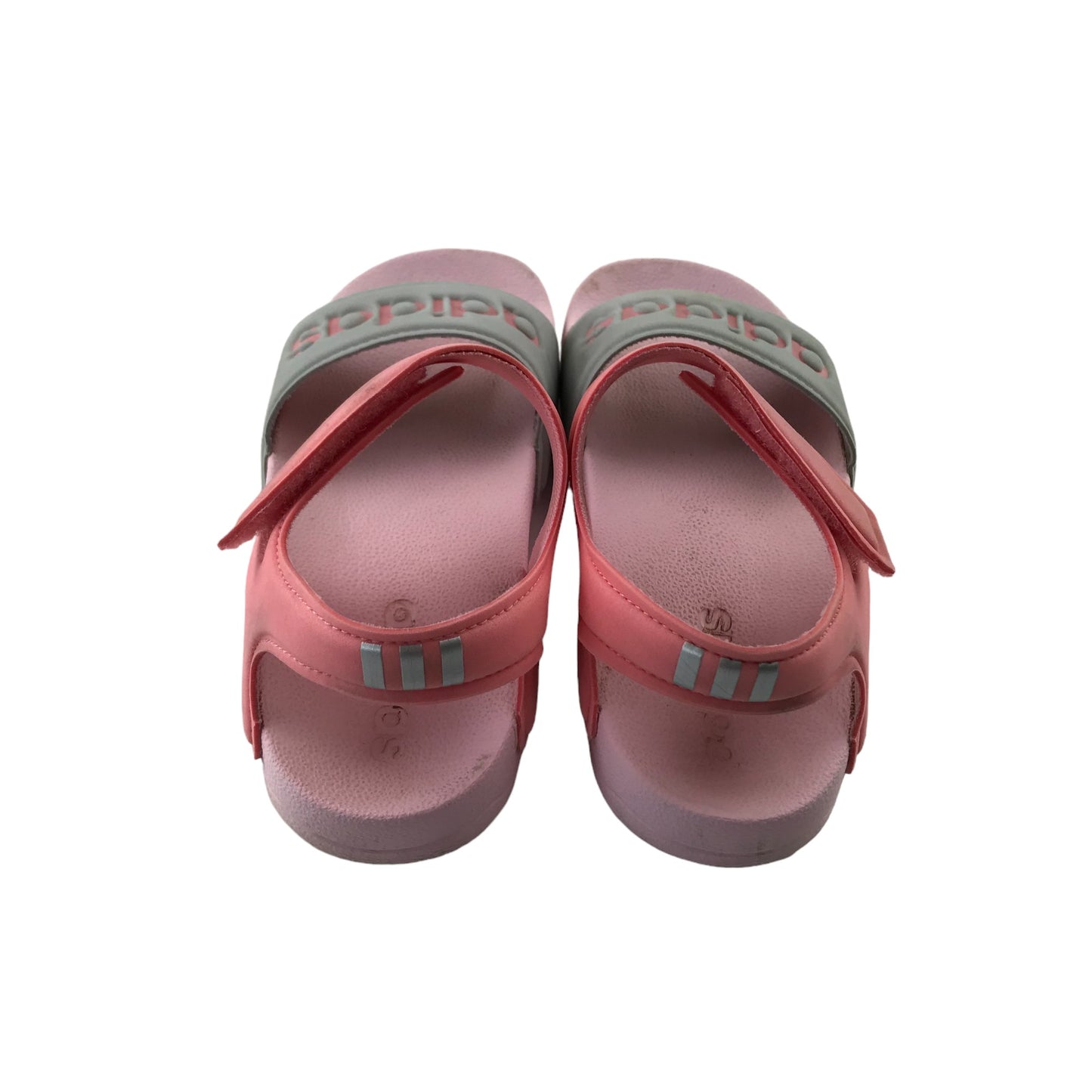 Adidas Sandals Shoe Size 2 Pink and Grey Foamy with Straps