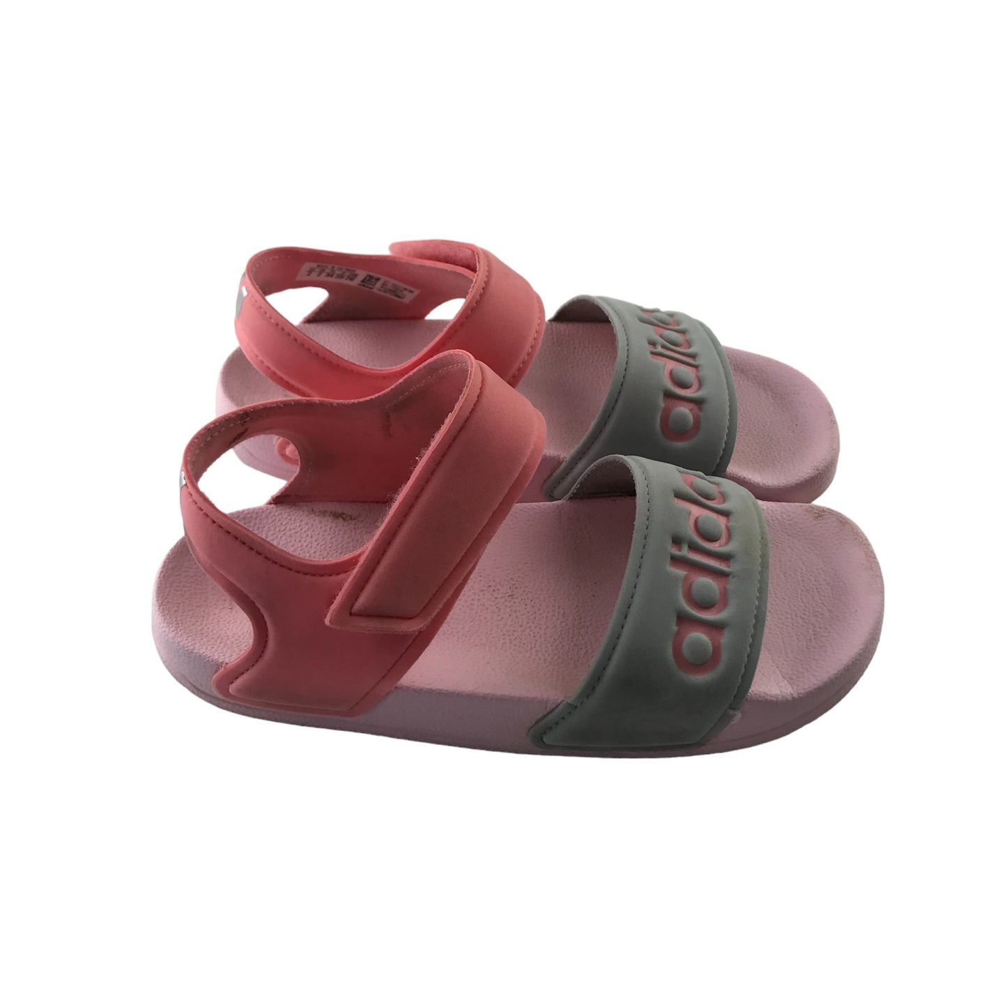 Adidas Sandals Shoe Size 2 Pink and Grey Foamy with Straps