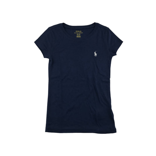 Ralph Lauren t-shirt 7-8 years navy plain with white embroidered logo