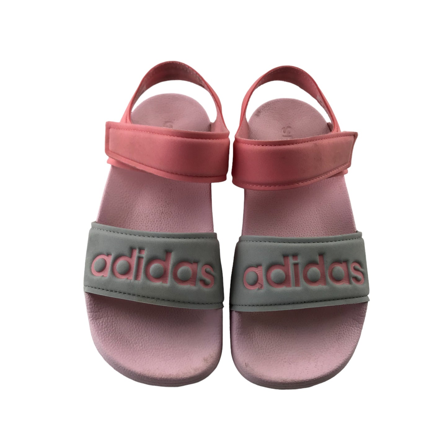 Adidas Sandals Shoe Size 2 Pink and Grey Foamy with Straps