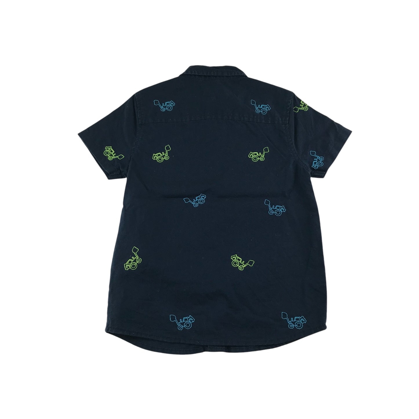 F&F shirt 6-7 years navy plain with embroidered excavator design cotton