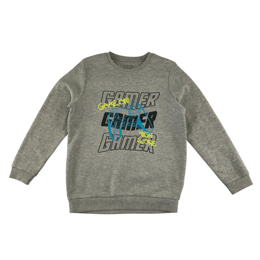 Primark sweater 10-11 years grey graphic print crewneck