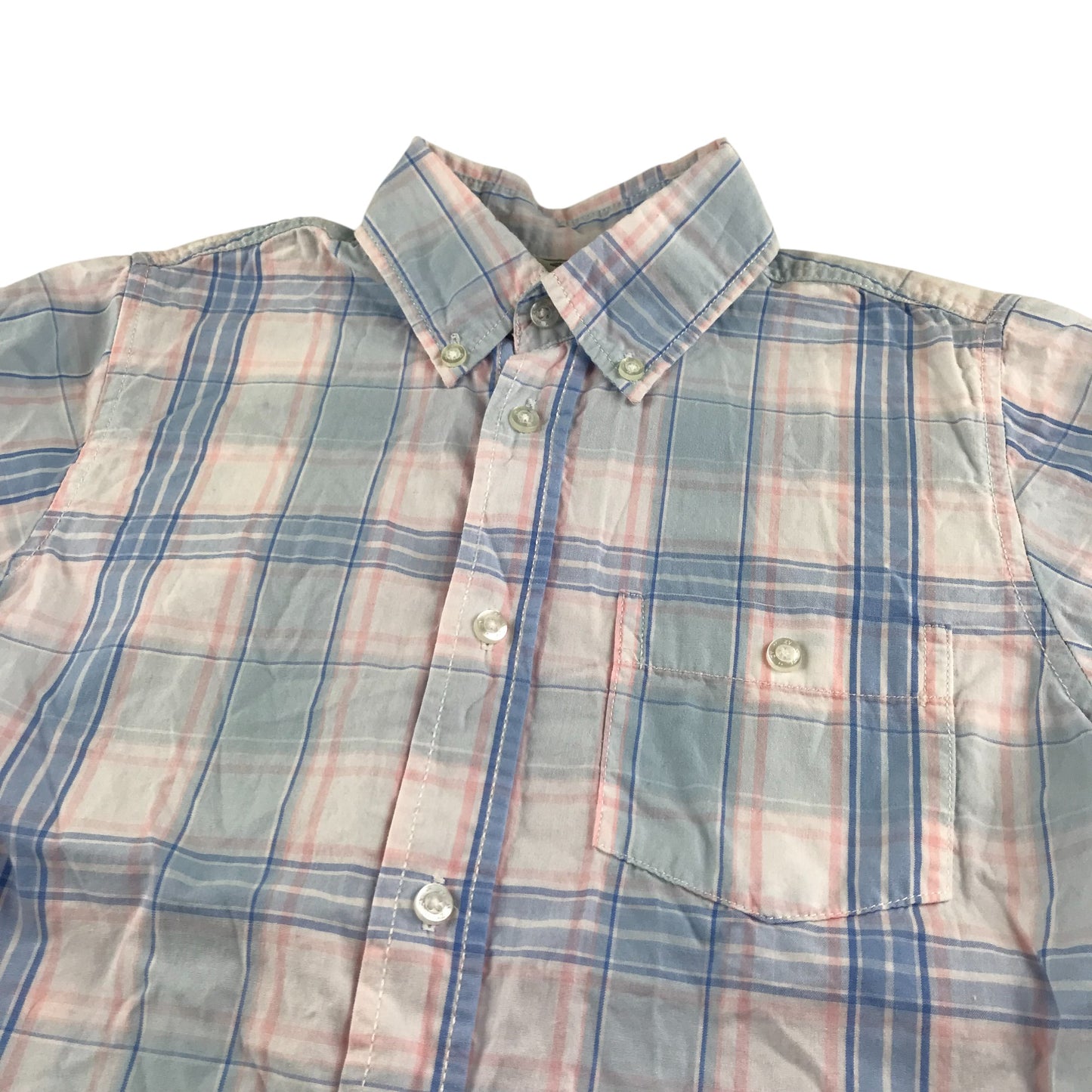 ZY shirt 7-8 years White Pink and blue checked cotton