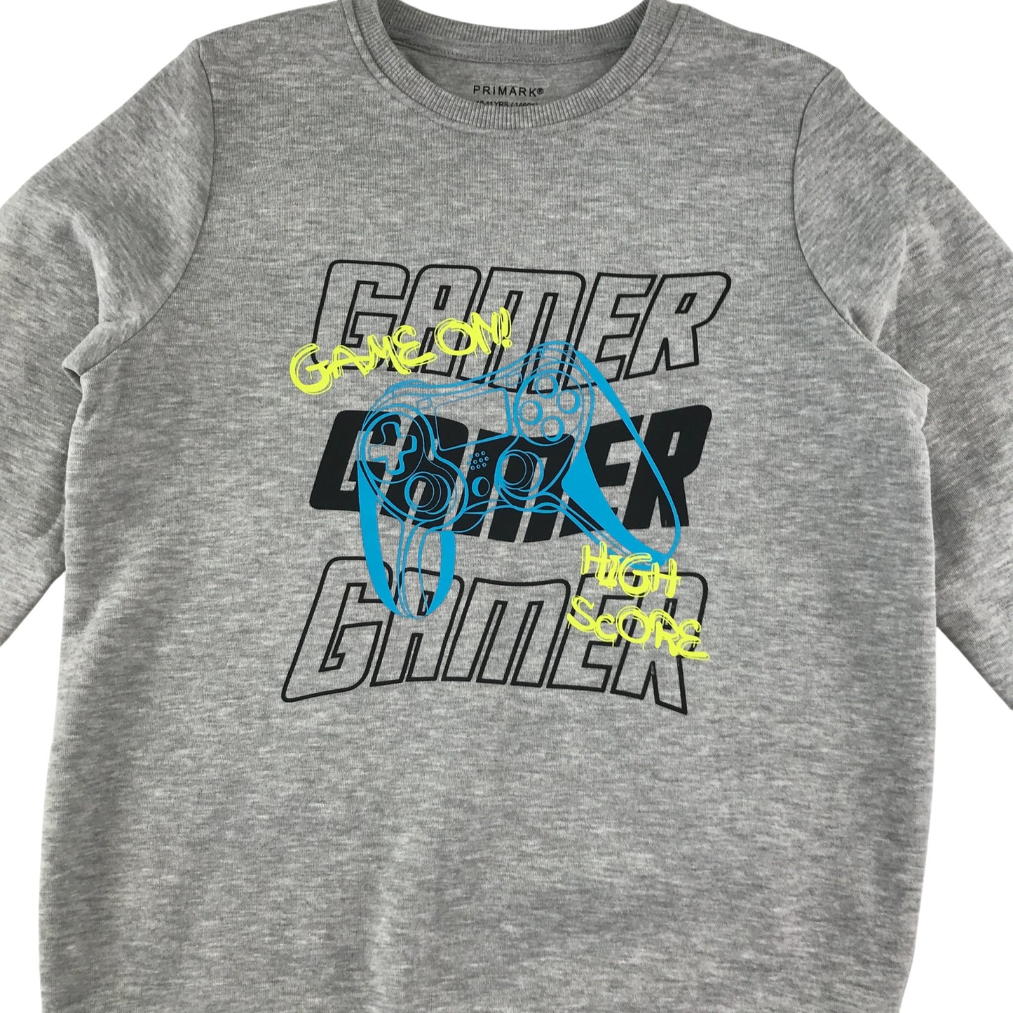 Primark sweater 10-11 years grey graphic print crewneck
