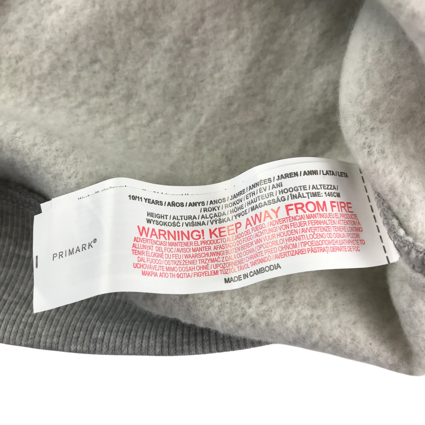 Primark sweater 10-11 years grey graphic print crewneck