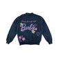 Barbie sweater 6-7 blue jersey style with clip buttons