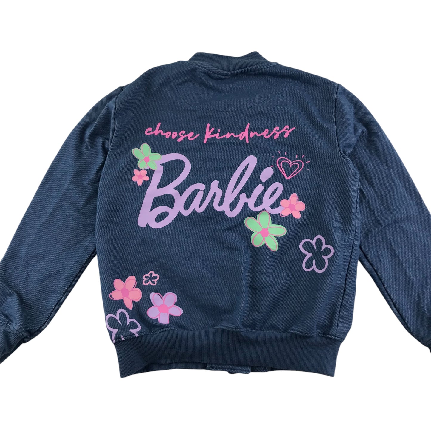 Barbie sweater 6-7 blue jersey style with clip buttons