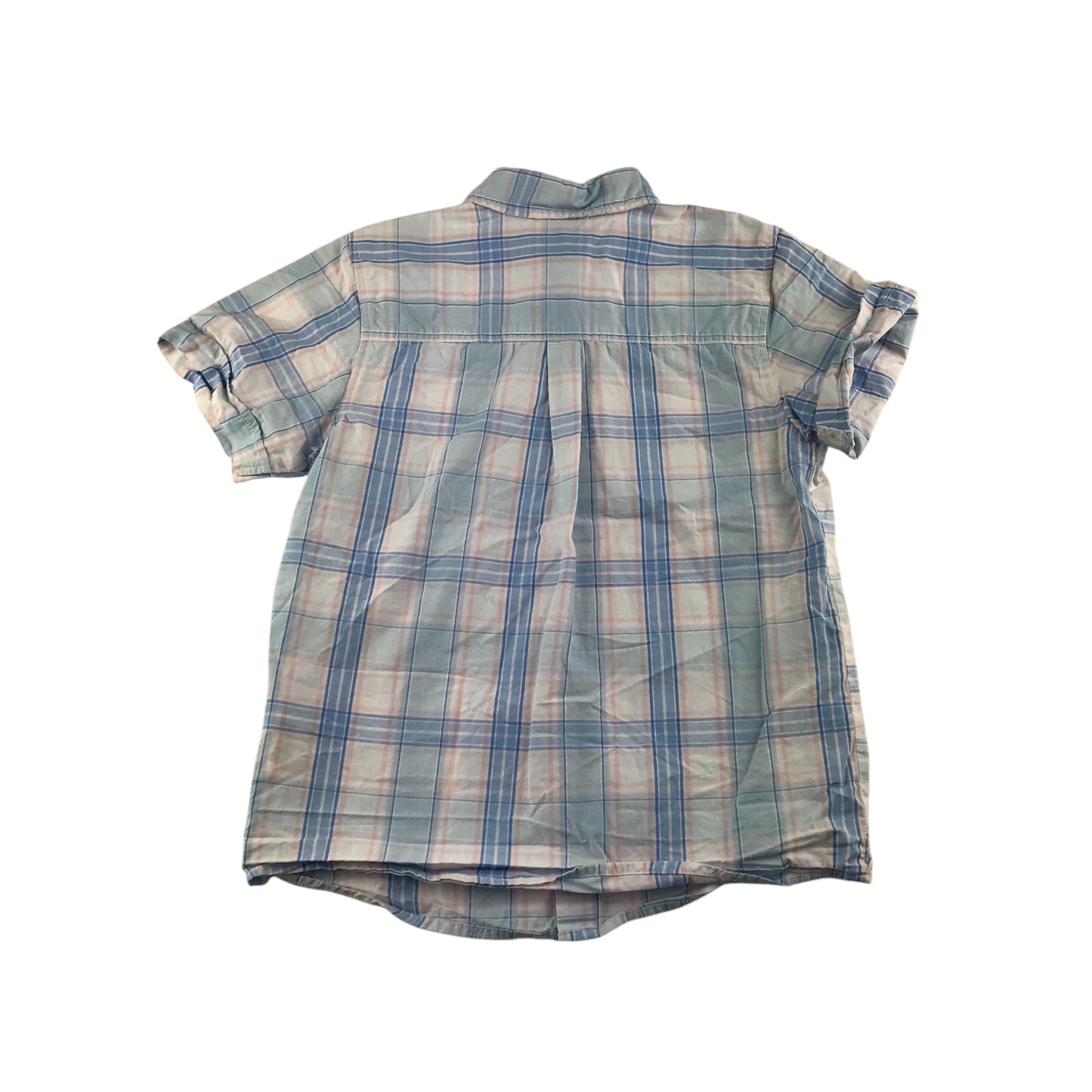 ZY shirt 7-8 years White Pink and blue checked cotton