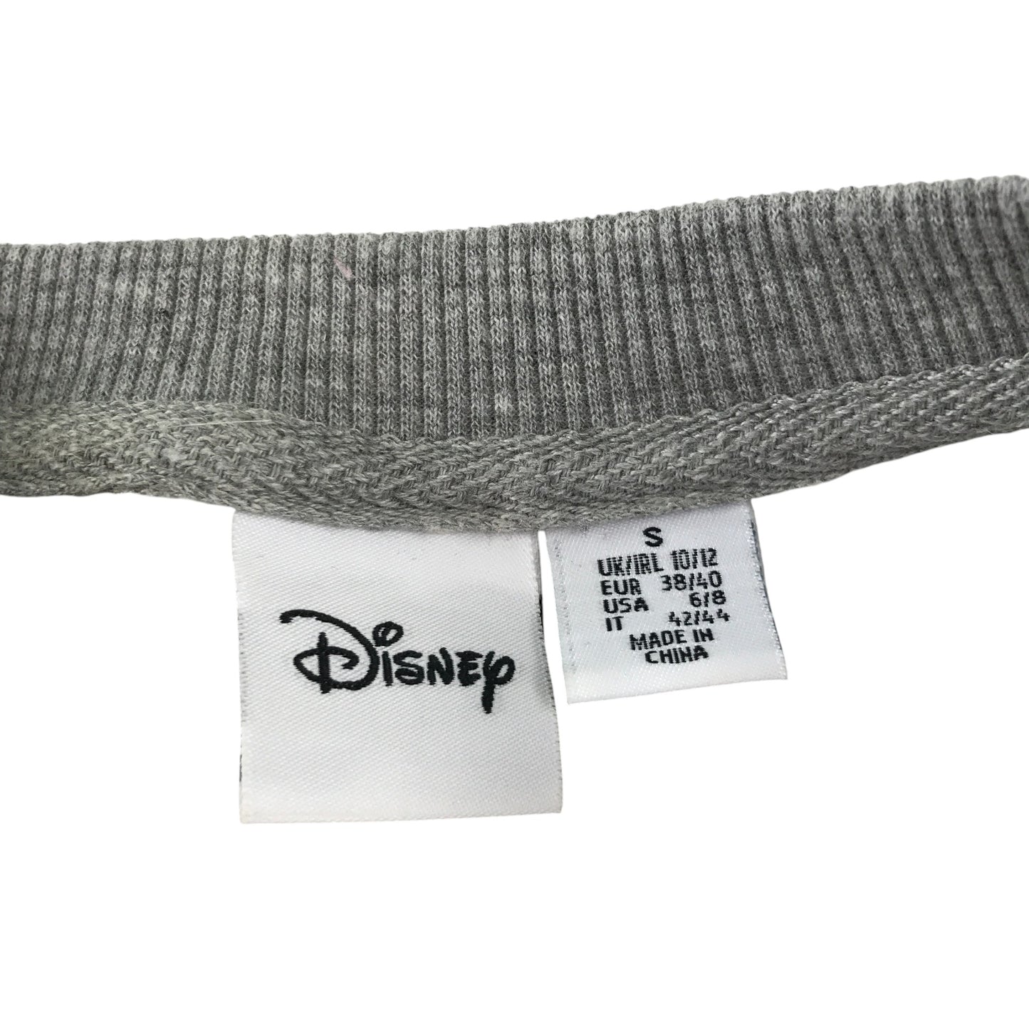 Primark sweater women's S grey Mickey and Mini Mouse embroidered design