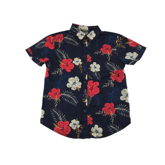 Primark shirt 8-9 years black floral design cotton