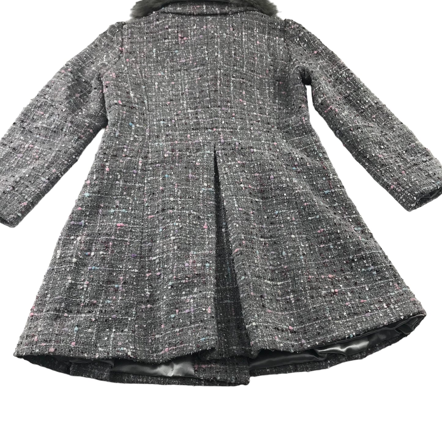 Monsoon coat 7-8 years grey and pink formal with faux fur collar