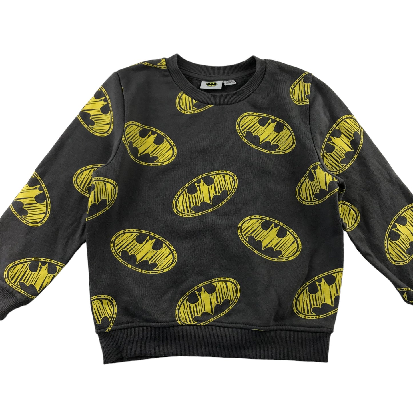 Primark sweater 4-5 years grey Batman bat signal graphic print